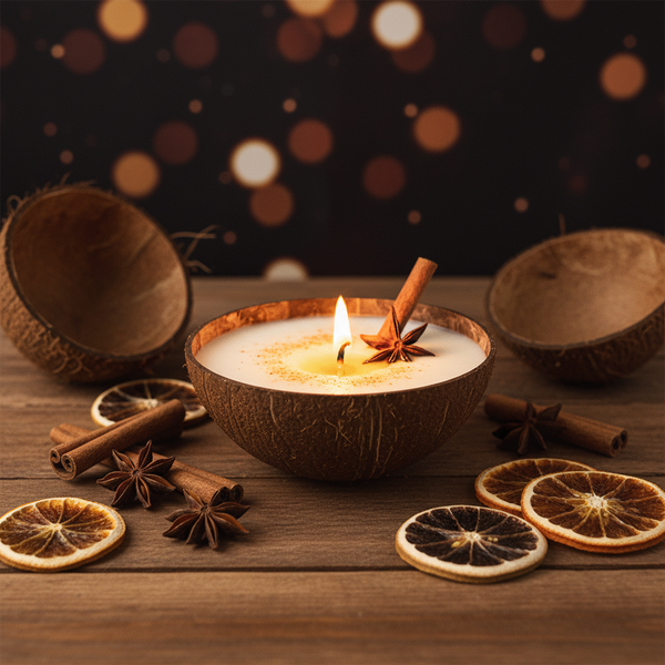 Coconut Cinnamon Candle - best aromatherapy candles - kreassions.com