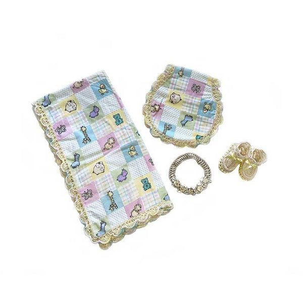 Baby Blanket Animals and Squares Gift Set -kreassions.com