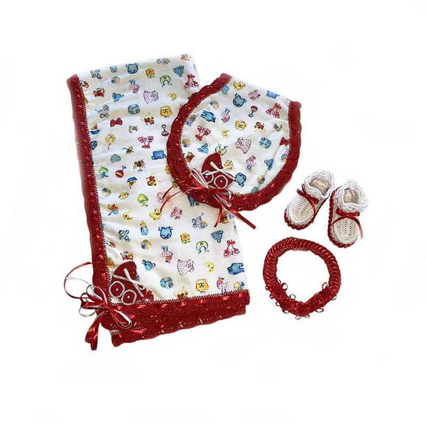Baby Blanket Carriage Red Gift Set - kreassions.com