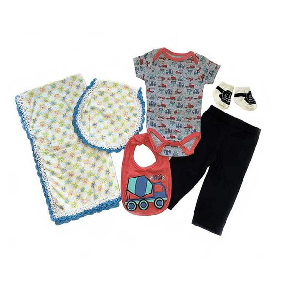 Baby Boy Blanket Blue Stars Truck Gift Set-kreassions.com