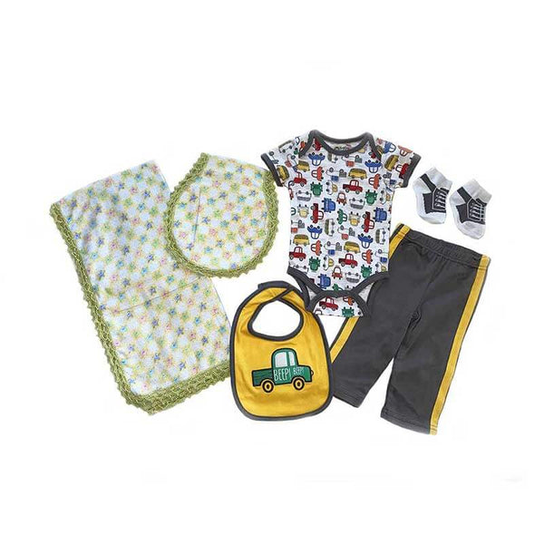 Baby Boy Blanket Blue Stars Truck Gift Set-kreassions.com