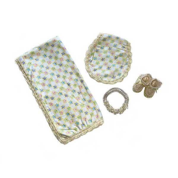Baby Blanket Blue Stars Gift Girl Set - kreassions.com