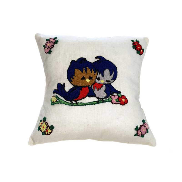 birds punch needle embroidery pillow - kreassions.com