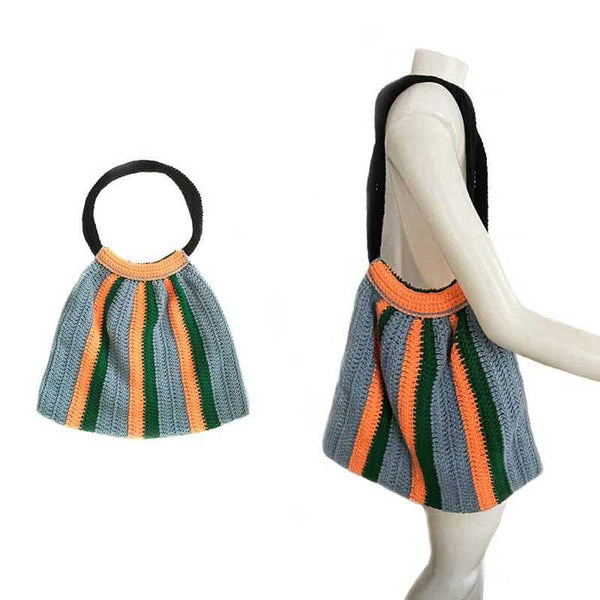 Women Purse Blue Orange Gift Set crochet -kreassions.com