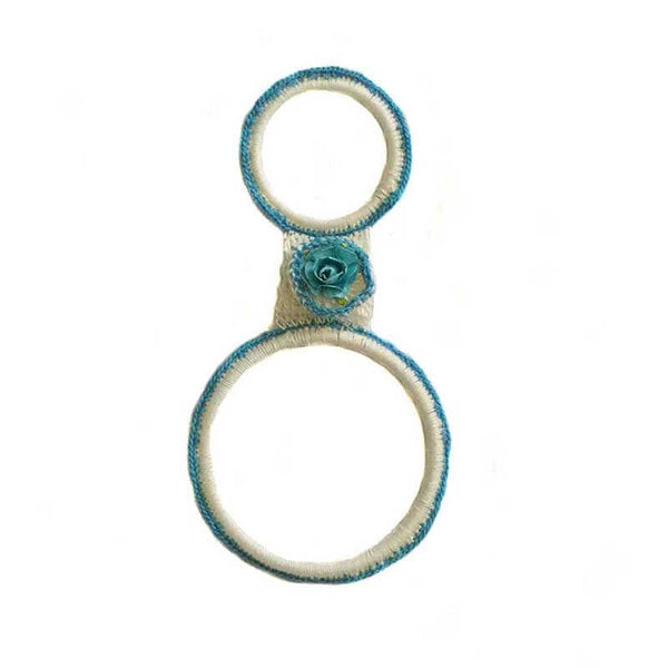 Towel Hangers blue crochet ring - kreassions.com