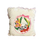 Decorative pillow with embroidered design of a duck and flowers on a white background - home decor - kreassions.com