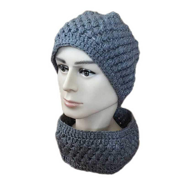 Men Infiniti Scarf and Hat Men Crochet Set - kreassions.com