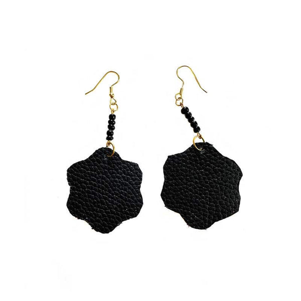 Leather-earring-black-flower-kreassions.com