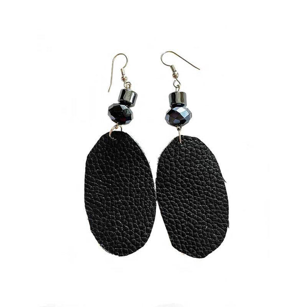 Leather-earring-black-oval-kreassions.com