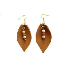 Leather-earring-dark-brown-drop-kreassions.com