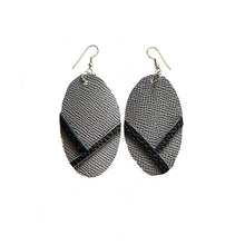  Leather-earring-gray-black-oval-kreassions.com