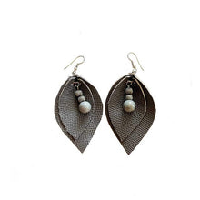 Leather-earring-gray-double-drop-kreassions.com