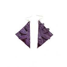 Leather-earring-purple-triangle-kreassions.com