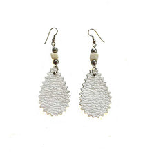 Load image into Gallery viewer, kreassions.com Leather-earring-white-drop
