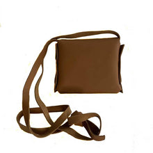 kreassions.com Leather Woman Purse Light Brown Cross Long Cord