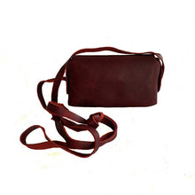 kreassions.com Leather Woman Handbag Red Small Cross Long Cord