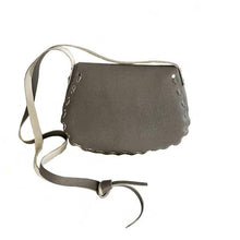kreassions.com Leather Woman Handbag Gray Cross Long Cord