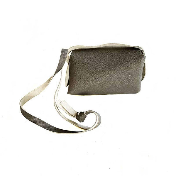 Leather Woman Handbag Gray Small Cross Long Cord - kreassions.com 