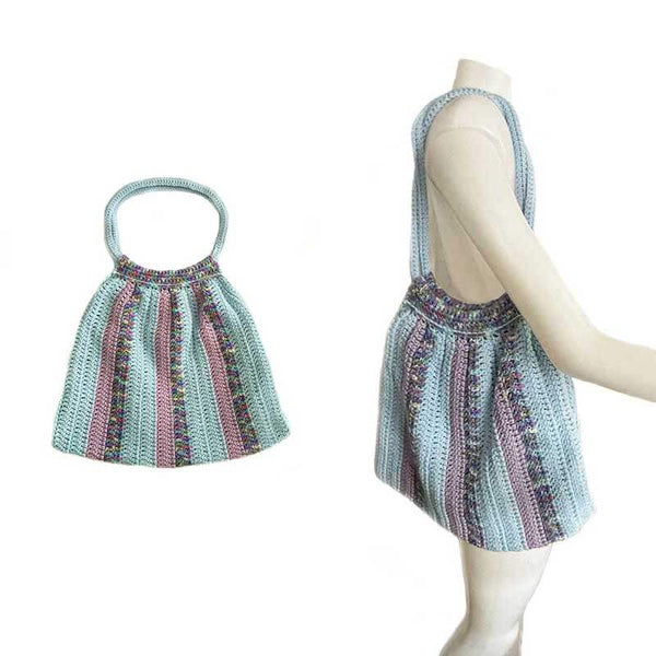 Women Purse Light Blue crochet - kreassions.com