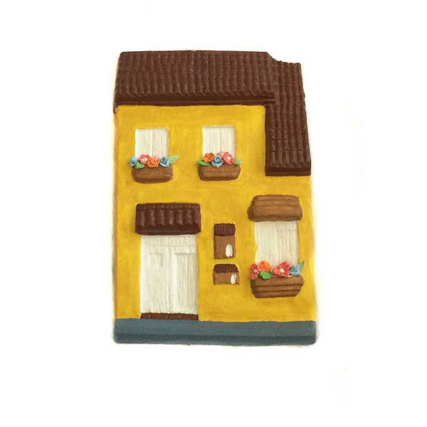Wall Plaque Yellow House Hand Painted - kreassions.com