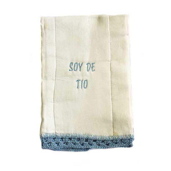 Baby Burp Cloth Diaper Embroidered Uncle blue - kreassions.com