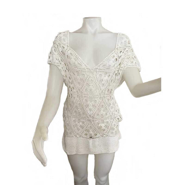 Women Blouse White Elegant Crochet - kreassions.com