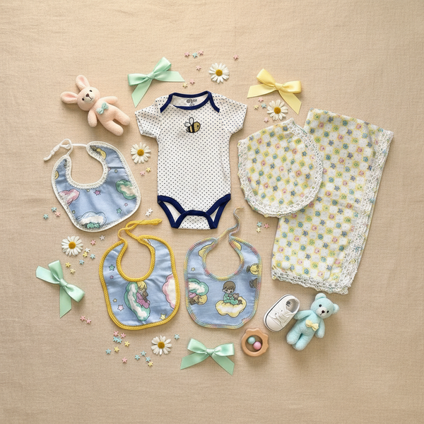 Baby Blanket Blue Stars Gift Set - newborn baby gifts - kreassions.com