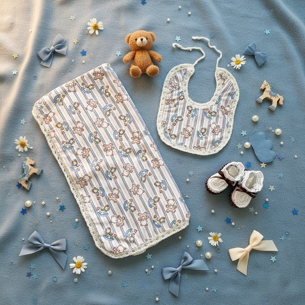 Baby Blanket Horses and Bears Gift Set - newborn baby gifts - kreassions.com
