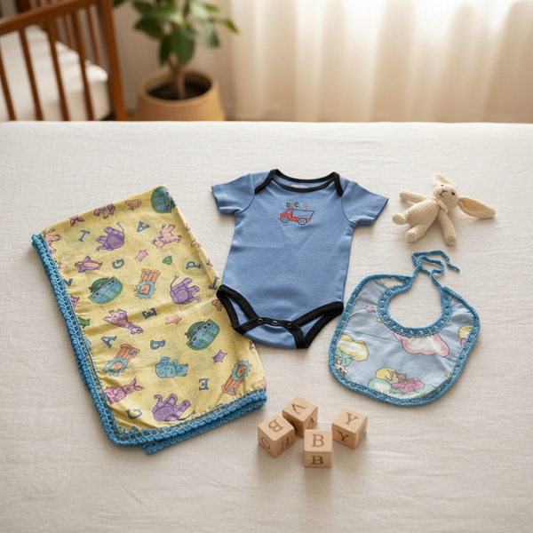 Baby Blanket Toys & Letters Gift Set - newborn baby gifts - kreassions.com