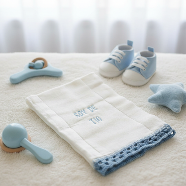 Baby Burp Cloth Diaper Embroidered Uncle blue - newborn baby gifts - kreassions.com