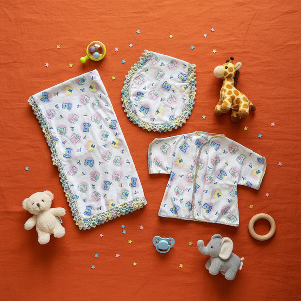 Baby Blanket Colors Bears Gift Set - newborn baby gifts - kreassions.com