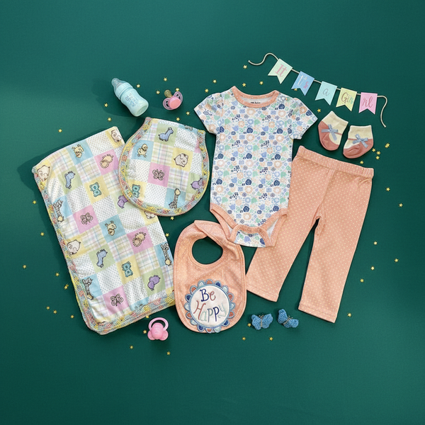 Baby Blanket Animals and Squares Gift Set - newborn baby gifts - kreassions.com