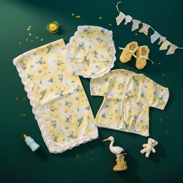 Baby Blanket Stork Girl Gift Set - newborn baby gifts - kreassions.com