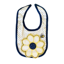 Baby bib cotton with flower design and bee and dots - kreassions.com