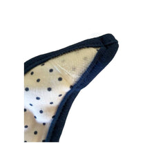 baby bib velcro corner Navy blue and  dot fabric - kreassions.com