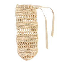 Beige crochet baby bottlecover with a ribbon - kreassions.com