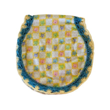 baby gases burp cloth with stars pattern and blue crocheted edge - kreassions.com