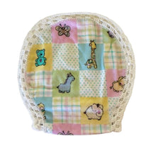 Baby burp cloth flannel with cartoon animal patterns with crocheted edges - kreassions.com