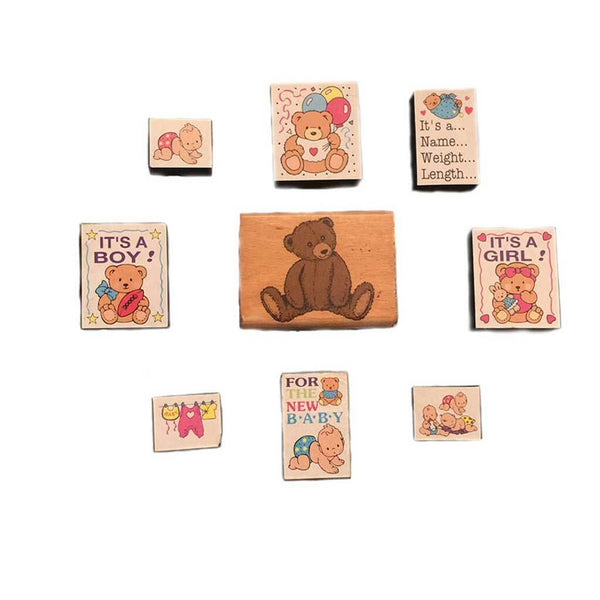 Teddy Bears Rubber Stamps Set - kreassions.com