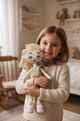 Rag Doll Cloth Girl Blonde blue eyes green dress - handmade dolls -  kreassions.com