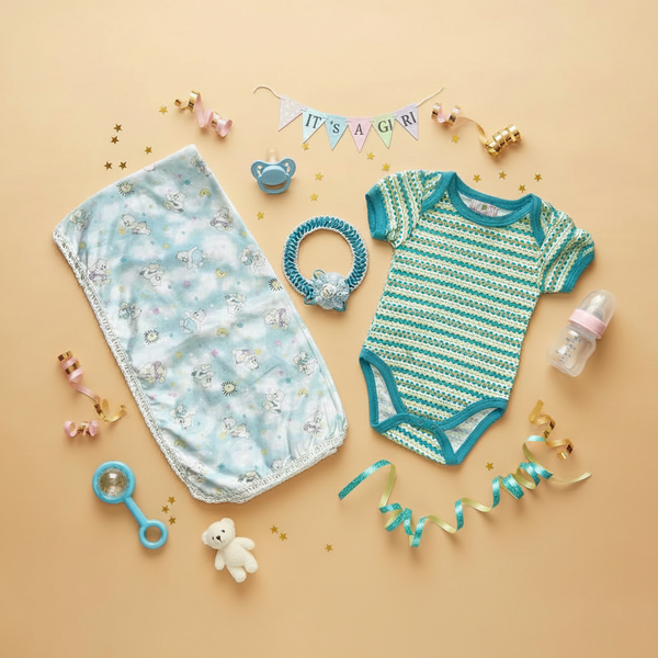 Baby Blanket White Bear Gift Set - newborn baby gifts - kreassions.com