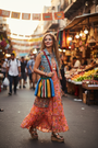 Women Purse Blue Yellow crochet - women's handbags - kreassions.com