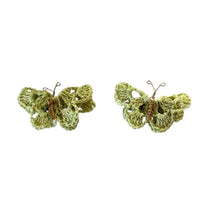 Pair of hairpins green butterfly-shaped crocheted - kreassions.com