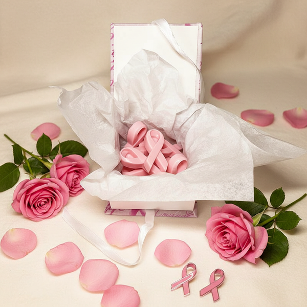 Cancer Custom Gift Box with Ribbon Soaps - personalized custom boxes -kreassions.com