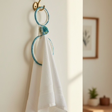 Towel Hangers blue crochet ring - kreassions.com