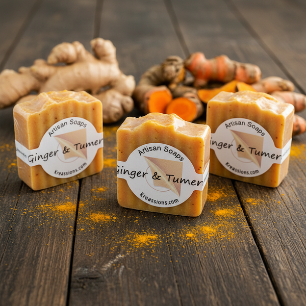 Ginger & Tumeric Soap Bars - Handmade Skincare | Kreassions