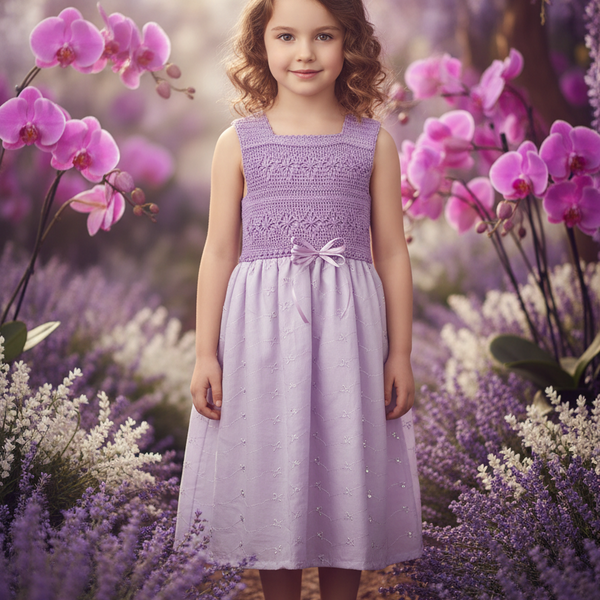 Girl Lilac Dress - Orchid - girls clothing - kreassions.com