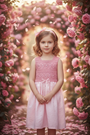 Girl Pink Dress - Rose - girls clothing - kreassions.com