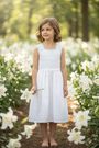 Girl White Dress - Lily - girls clothing - kreassions.com