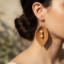 Leather-earring-dark-brown-drop-leather goods-kreassions.com